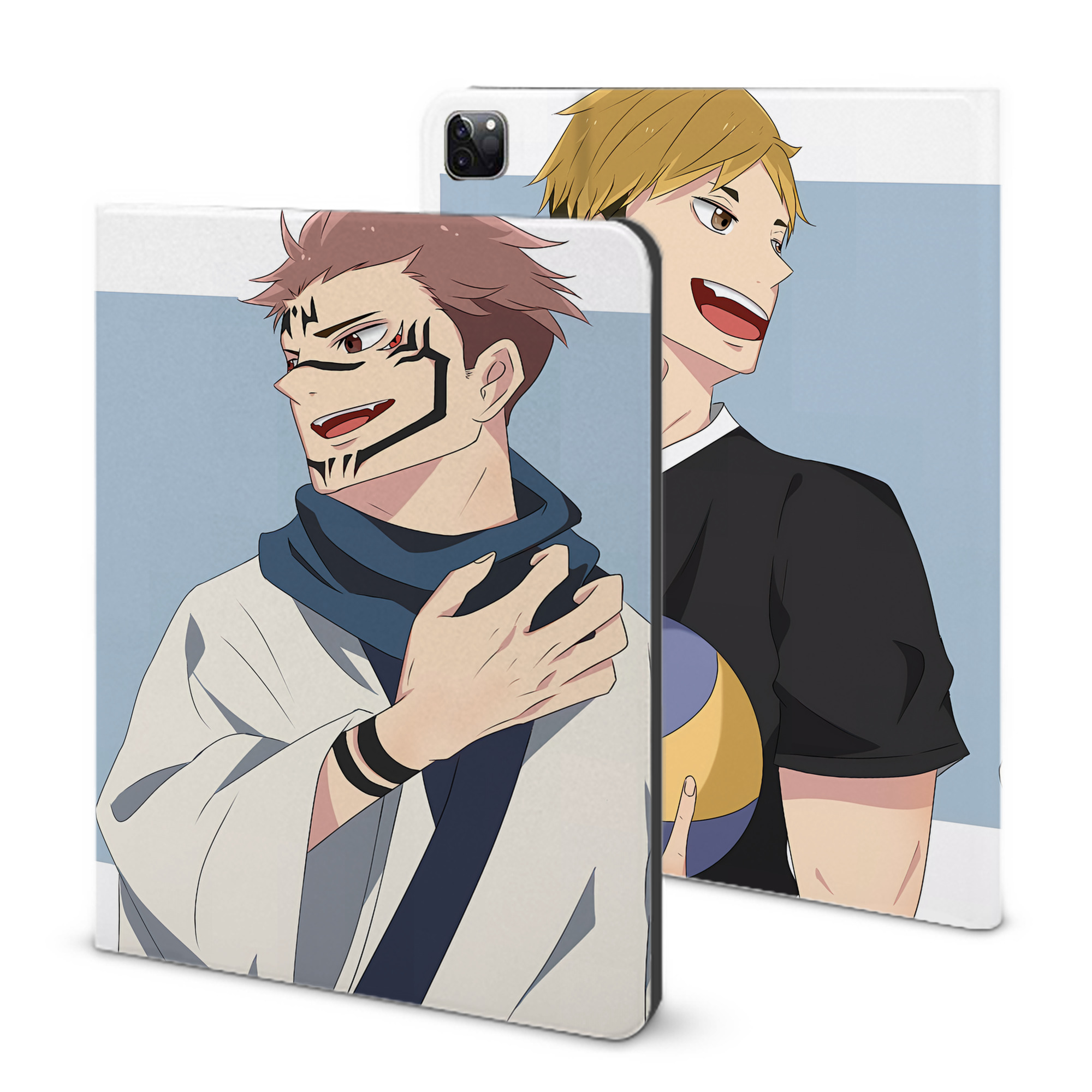 （画像用） 呪術廻戦 Jujutsu Kaisen IPad ケース ブック型 PUレザー TPU 耐衝撃 軽量 薄型 ペン収納なし 全面保護 IPad 各モデル対応